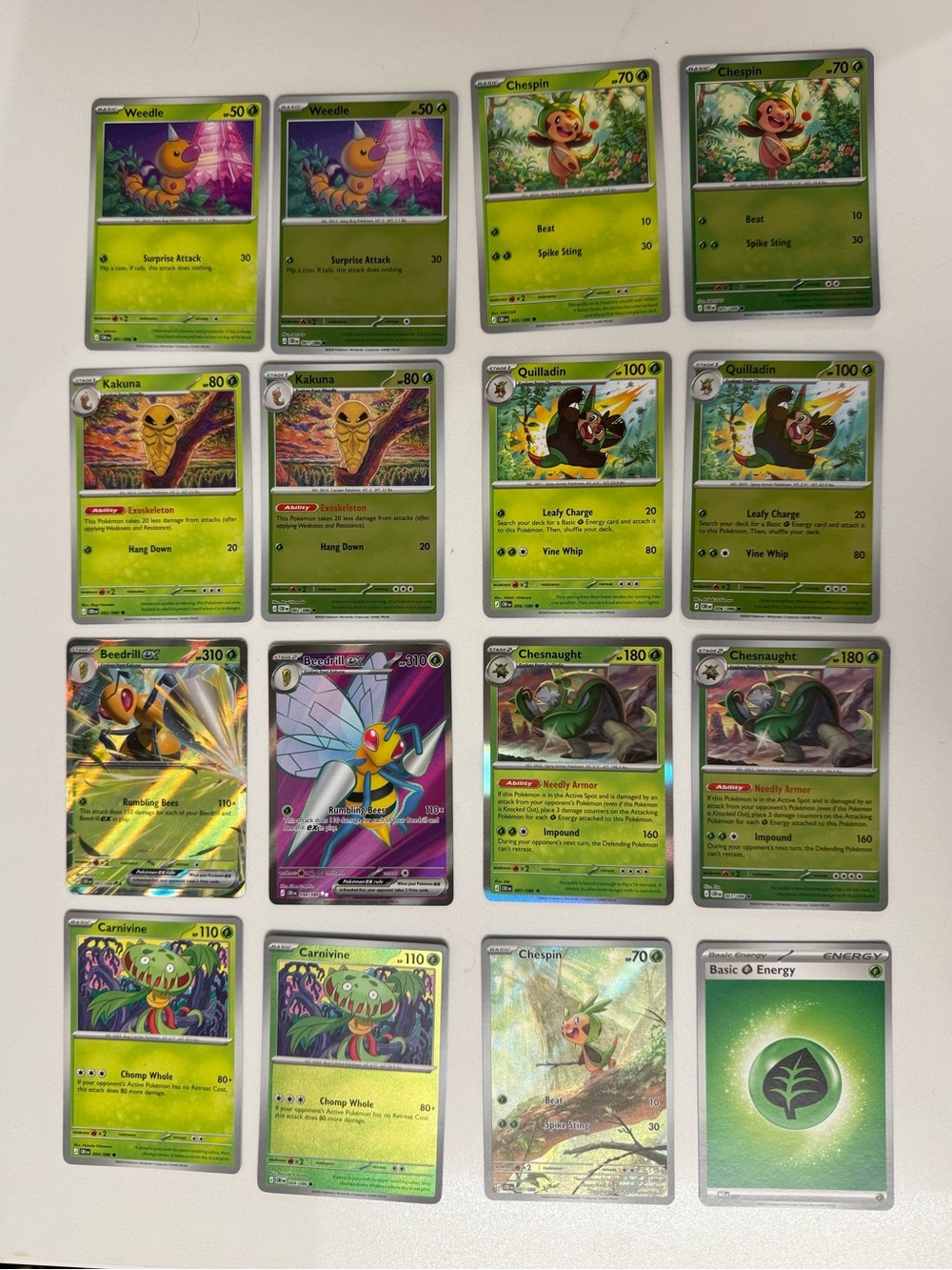 Pokemon Chaos Rising Grass-Type Card Lot